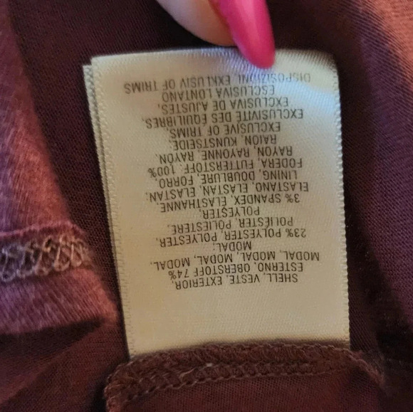 Anthropologie Moulinetter Soeurs Twisted Burgandy Jersey Dress Short Sleeve Sz M - Picture 7 of 11